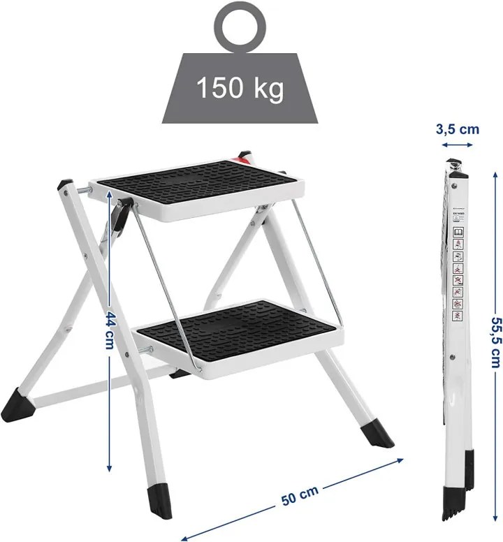 Scara pliabila, Songmics, 20 cm, 150 kg
