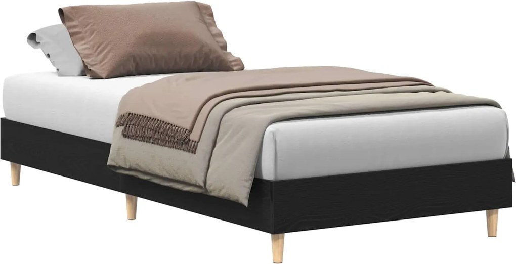 vidaXL Cadru de pat Stejar Negru 203 x 93 x 25 cm Lemn compozit