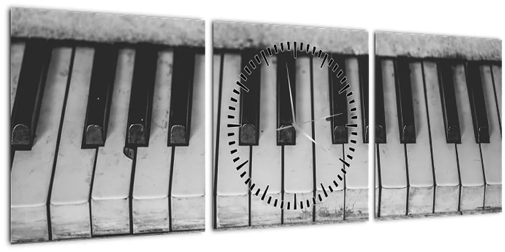 Tablou - Pian (cu ceas) (90x30 cm)