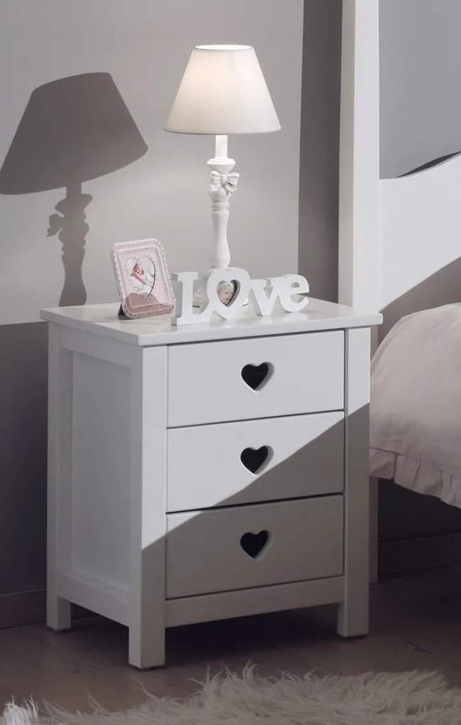 Set Mobilier Cameră Copii AMORI, 5 Piese, Alb, Stil Romantic – Vipack