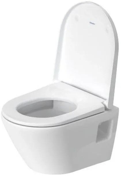 Set Vas WC suspendat cu capac soft close Duravit D-Neo Compact Rimless 36x48 cm evacuare orizontala