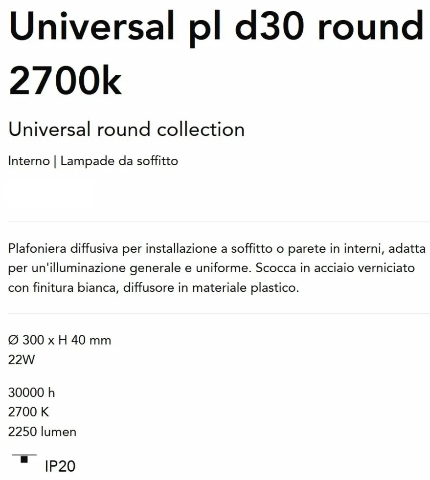 Plafoniera LED perete/tavan Universal pl d30 round 2700k