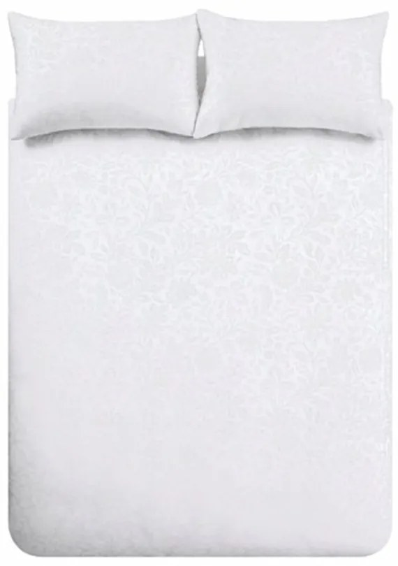 Lenjerie de pat albă din jacquard pentru pat de o persoană 135x200 cm Fleur Matelassé – Bianca