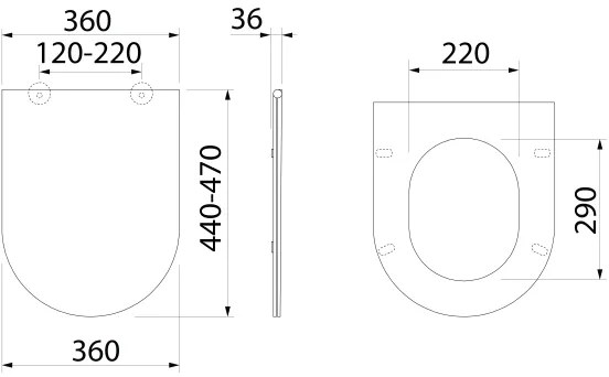 Colac de toaletă Bruckner SoftClose FULDA SLIM alb