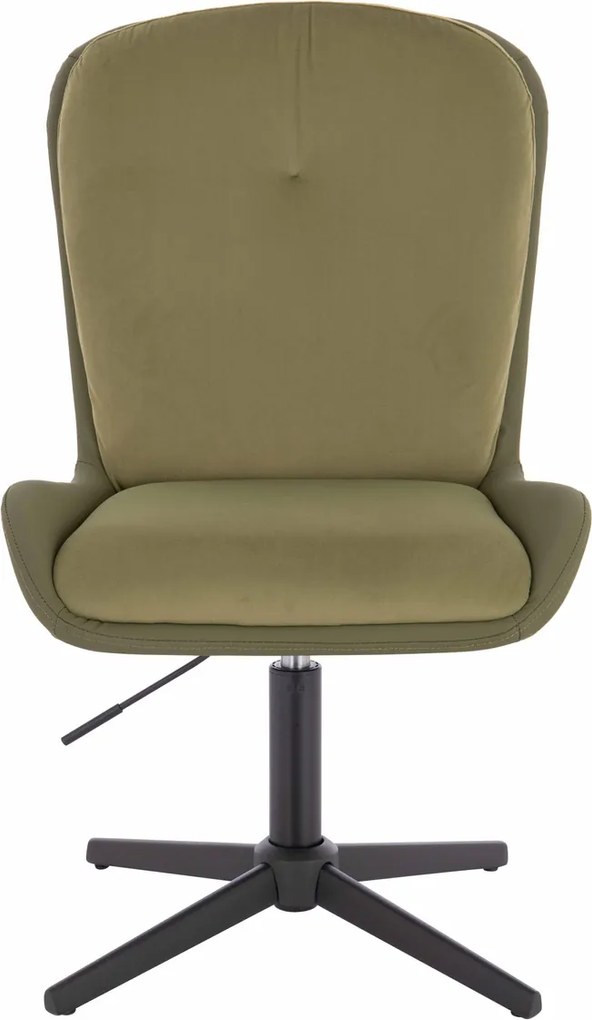 HR690CROSS Scaun Velvet&amp;soft Piele Pu Măsline/Khaki Bază Neagră