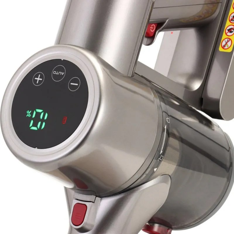 Aspirator vertical Oliver Voltz OV51001L, Manual, Li-ion 2500 mAh, 25.9 V, 3 Viteze, Filtru HEPA, 0.7 L, Sistem Ciclon, Gri