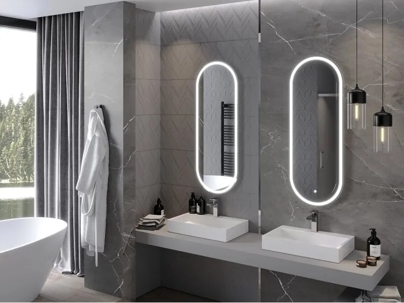 Mexen Bono oglindă de baie iluminată 45 x 120 cm, LED 6000K, anti-aburire - 9816-045-120-611-00
