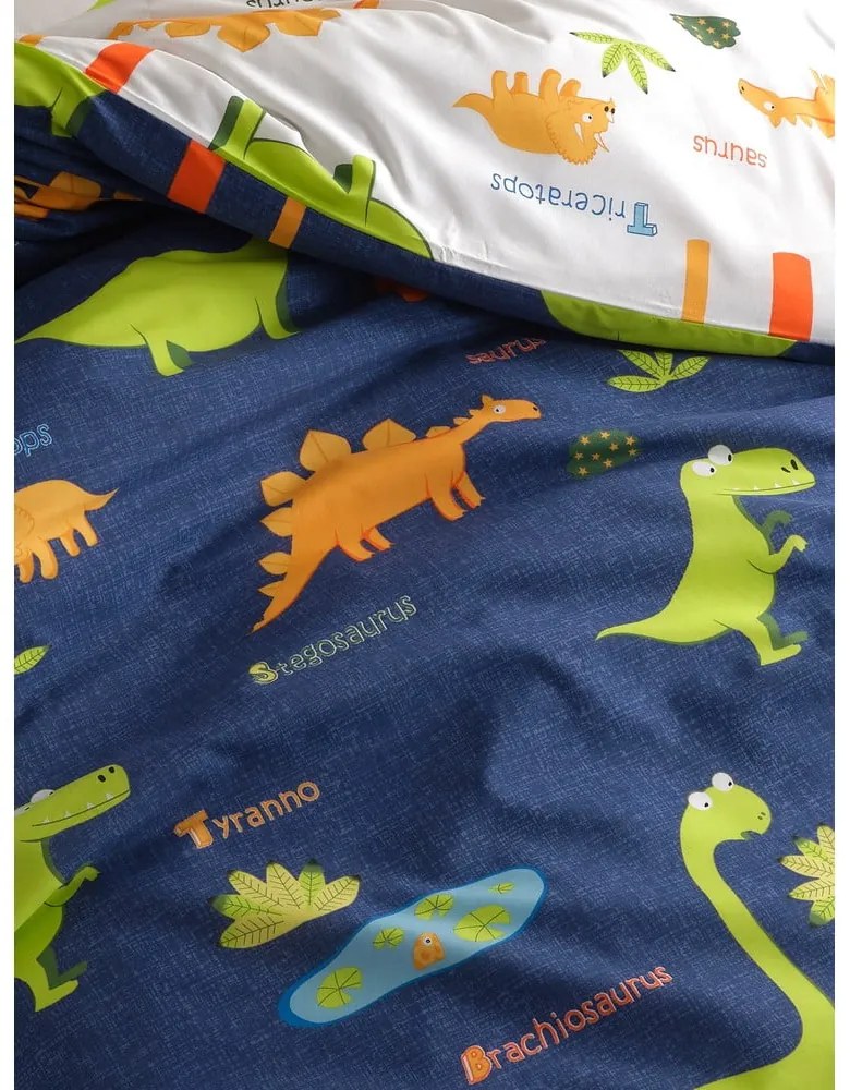 Lenjerie de pat pentru copii albastră pentru pat de o persoană 140x200 cm Dinolar – Mijolnir