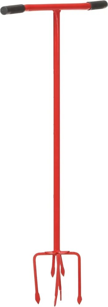 vidaXL Gheară de grădină, roșu, oțel