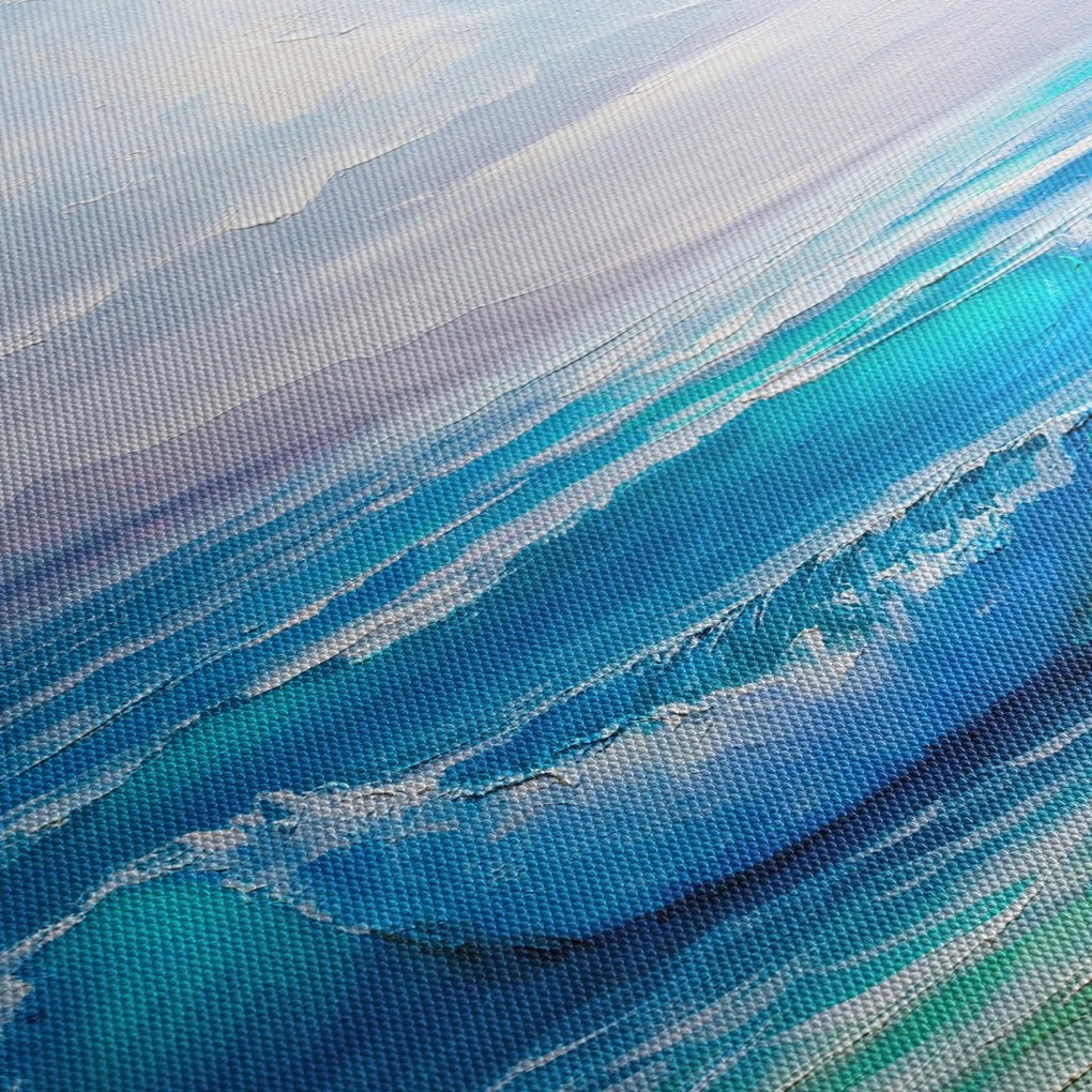 Tablou - Pictură în ulei de mare cu pescăruși (70x50 cm)