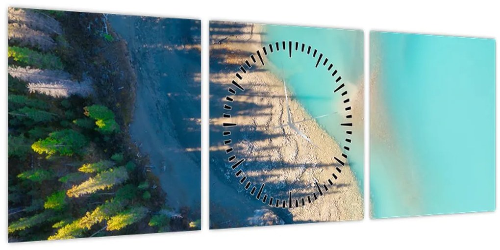 Tablou - Vedere la lac (cu ceas) (90x30 cm)