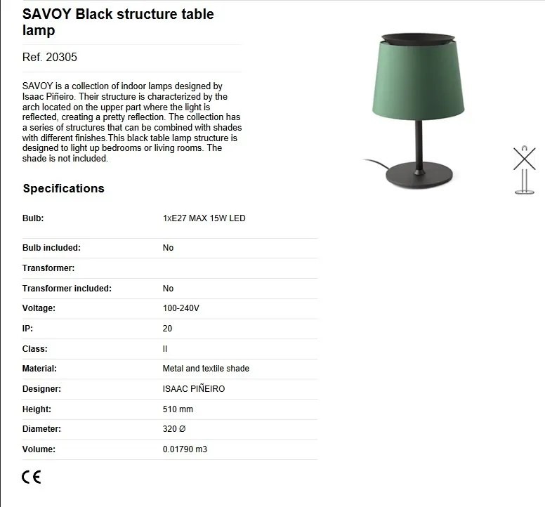 Lampa de masa / Veioza moderna design elegant SAVOY negru/verde