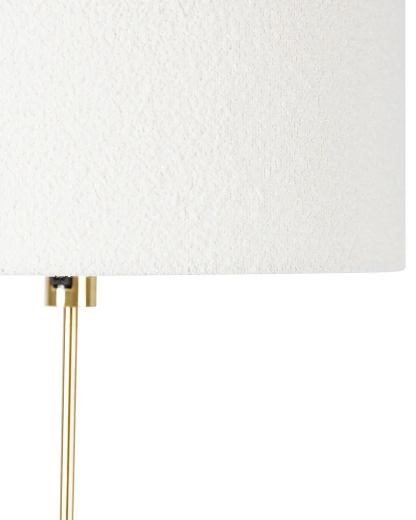 Lampa de podea reglabila aurie cu abajur boucle alb 50 cm - Parte