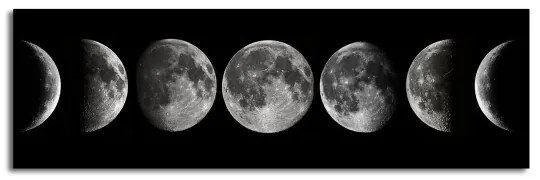 Pictură murală pe pânză 50x120 cm fazele lunii