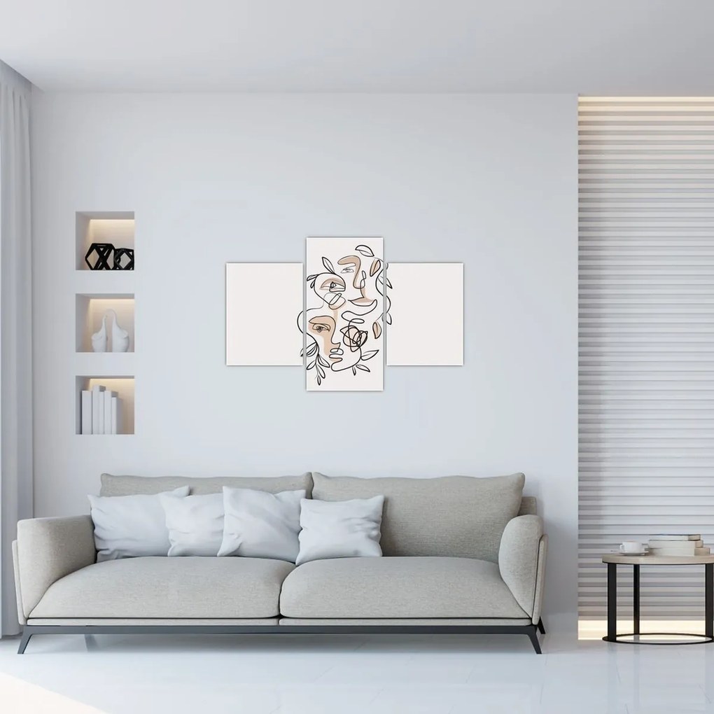 Tablou - Line art facials (90x60 cm)