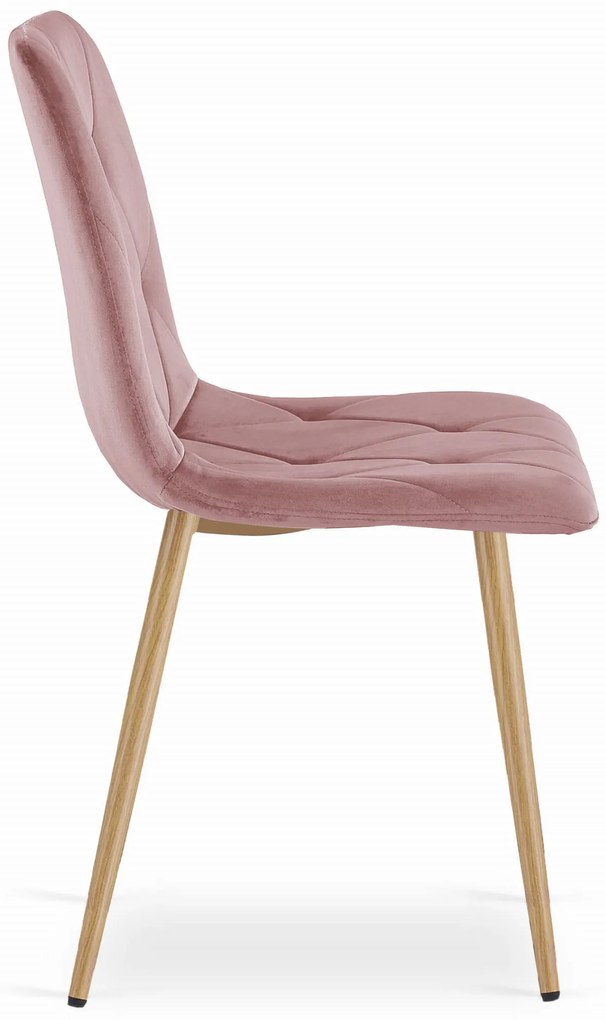 Roz scaun bucatarie LIBRA din catifea