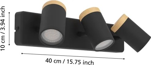 Eglo 300002 - Corp de iluminat spot pentru baie CONSUMA 3xGU10/3W/230V IP44 negru/bej