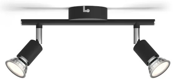 Spot LIMBALI 2xGU10/50W/230V negru Philips