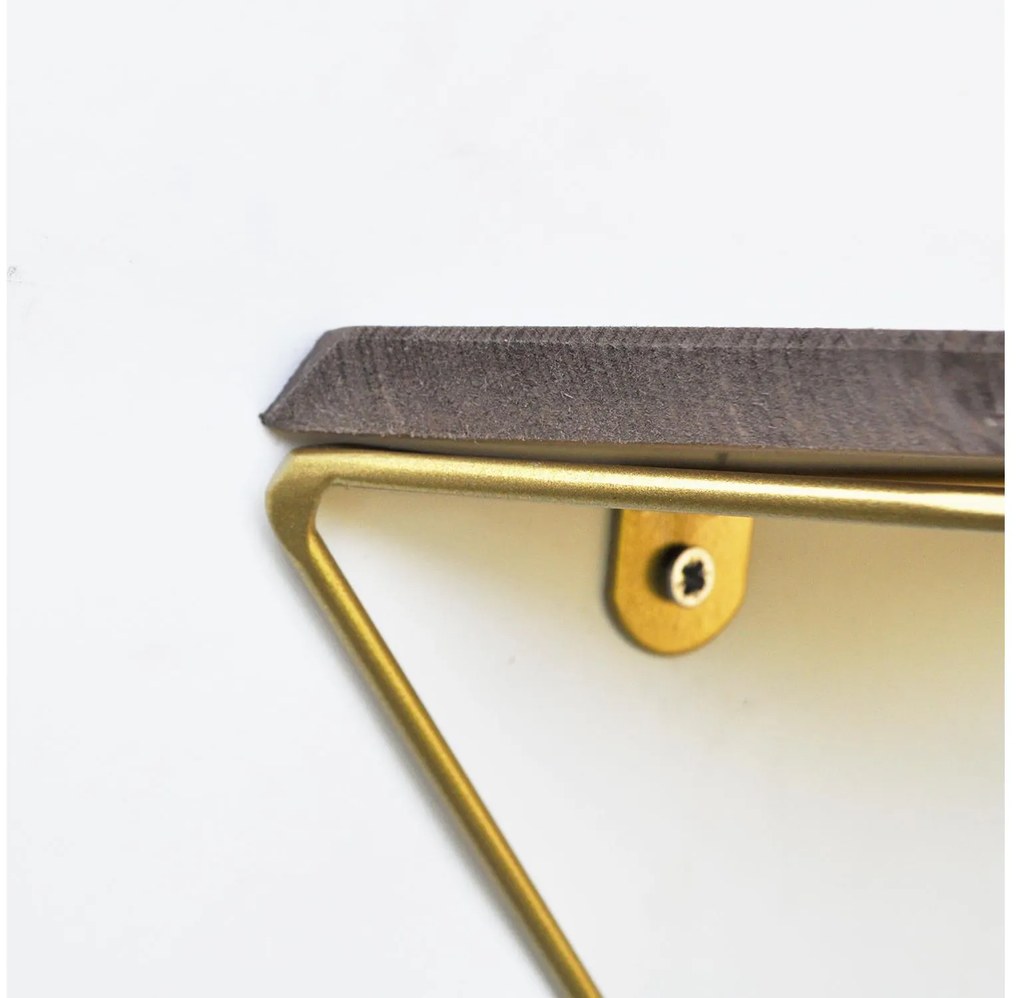 Raft de perete decorativ Duvelo 18 (nuc + auriu) . Promo -6%. 1093669
