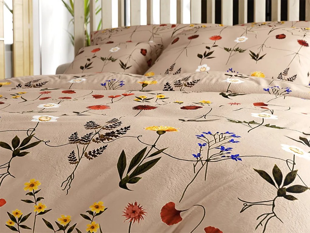 Lenjerie de pat microplus HERBAR bej Dimensiunile lenjeriei: 70 x 90 cm | 140 x 200 cm