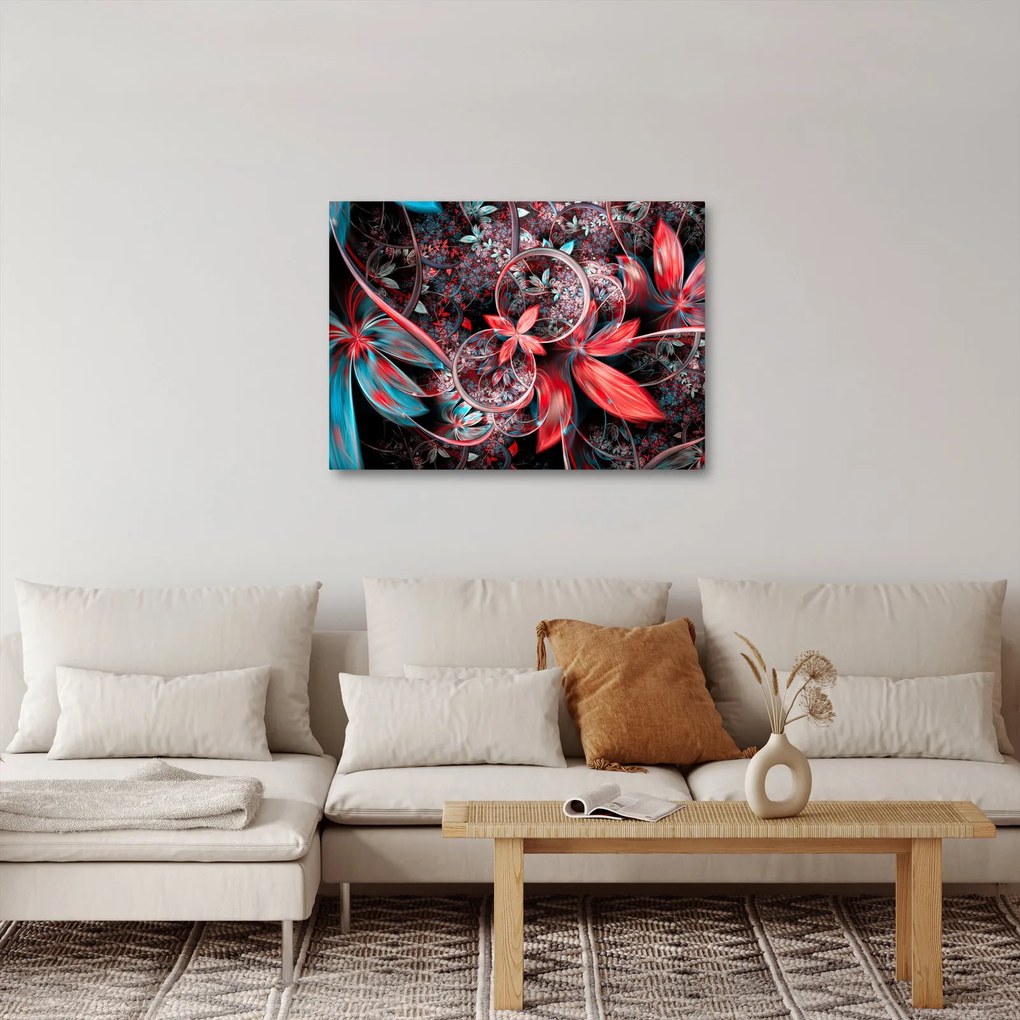 Tablou abstract cu flori exotice (70x50 cm)