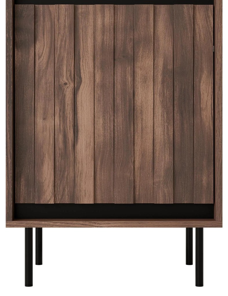 Dulap cu rafturi Sting W1 (Nuc + negru). 1092424