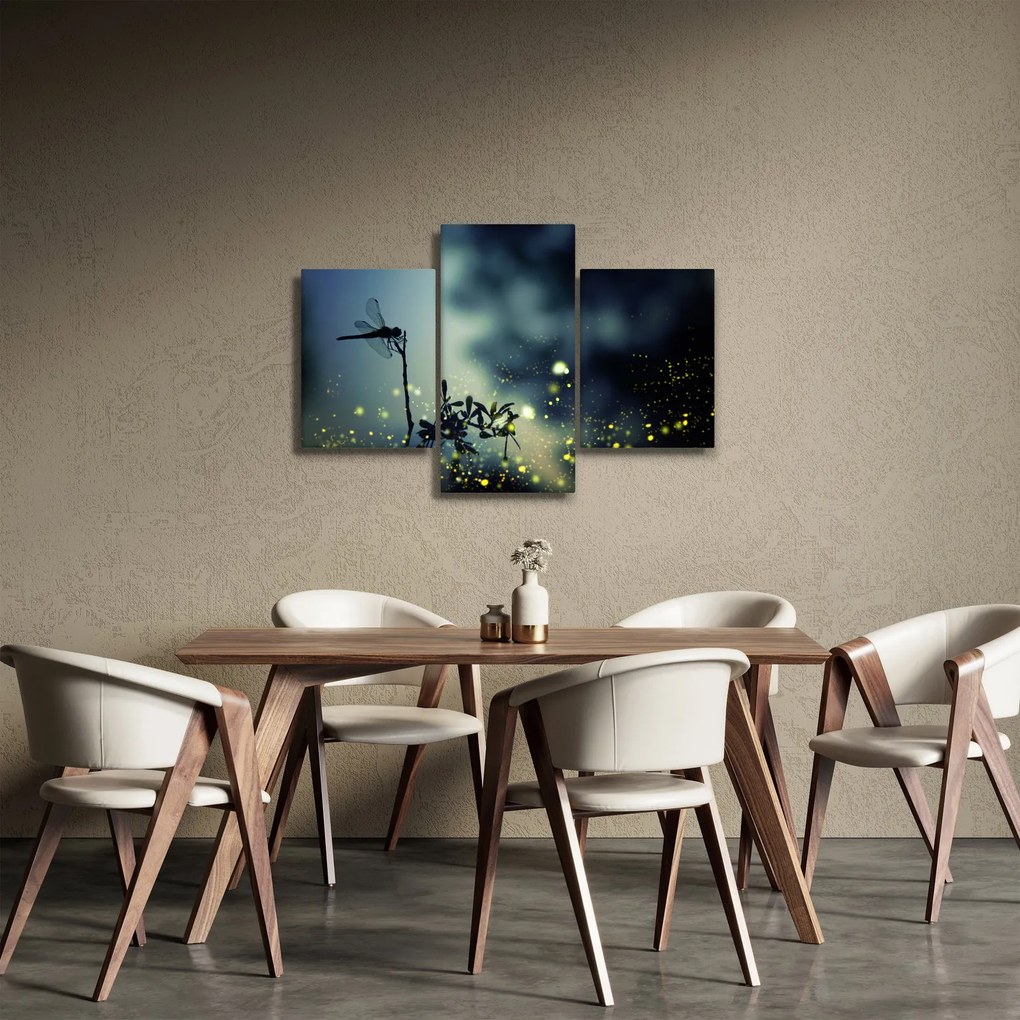 Tablou - Libelula în noaptea strălucitoare (90x60 cm)