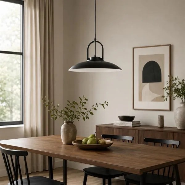 Lampă suspendată pe cablu HATTORI 1xE27/15W/230V, neagră