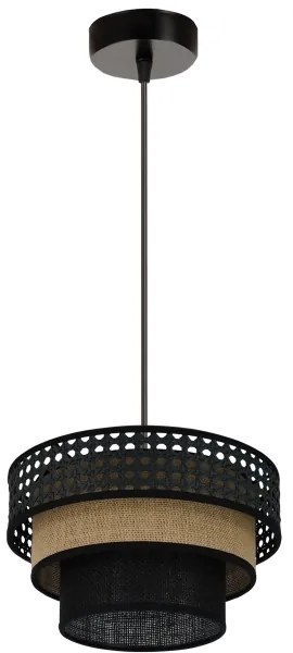 Brilagi - Lustr DAKOTA LUNETA 1xE27/15W/230V pr. 25 cm negru/ratan