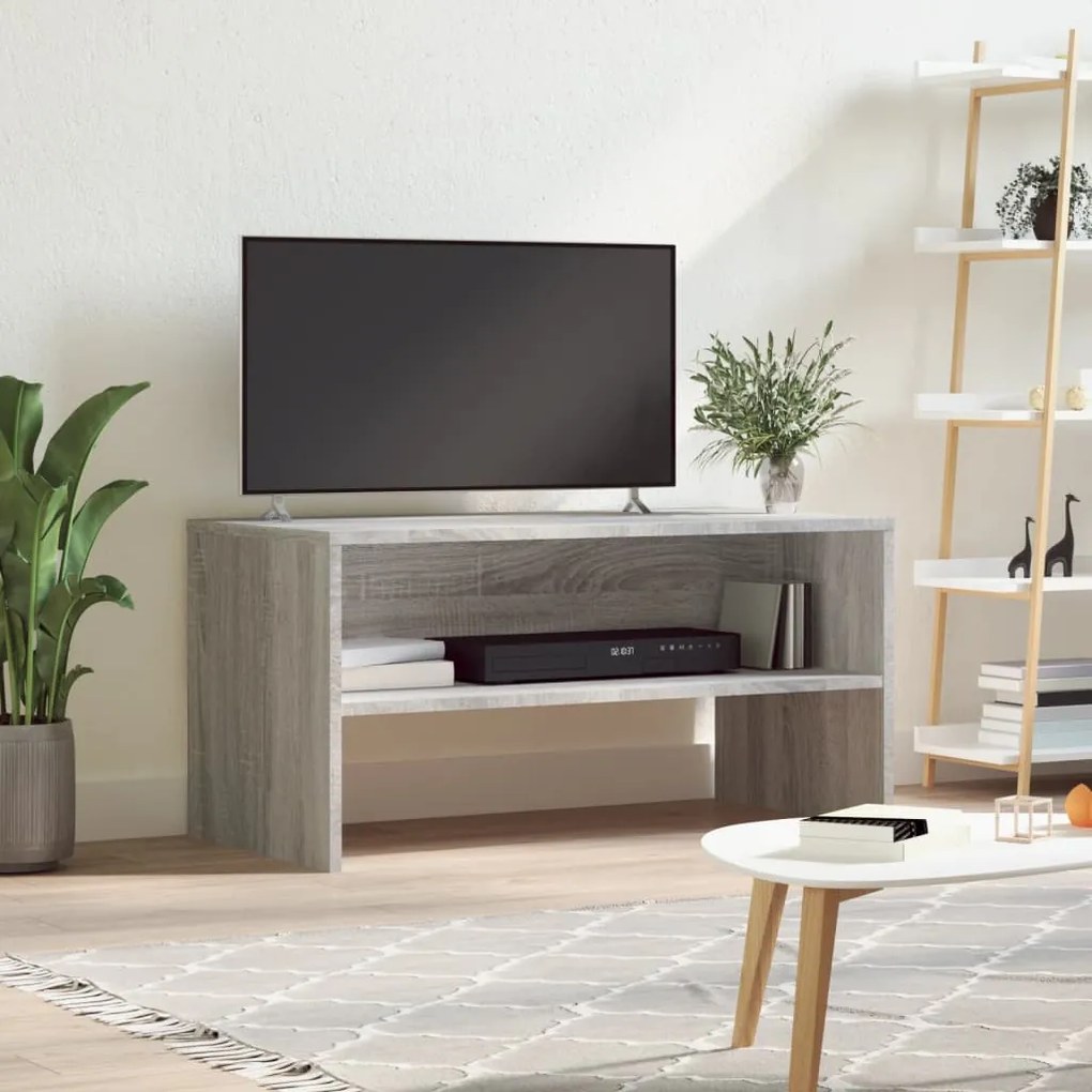 vidaXL Comodă TV, gri sonoma, 80x40x40 cm, lemn prelucrat
