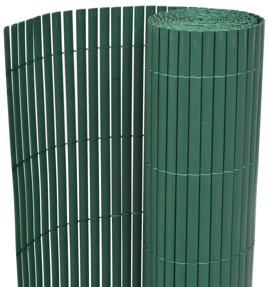 vidaXL Gard de grădină cu două fețe, verde, 90 x 500 cm, PVC
