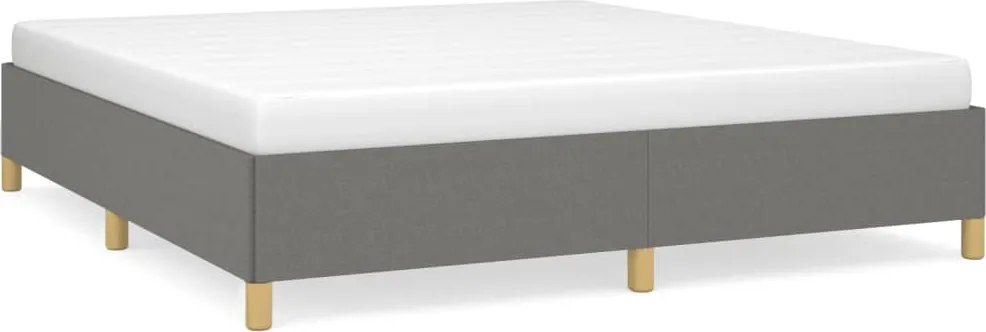 vidaXL Cadru de pat cu arcuri, gri închis, 160x200 cm, textil