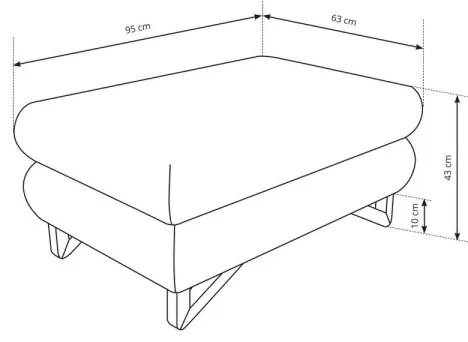 Taburet AVESTA 63x95 cm antracit