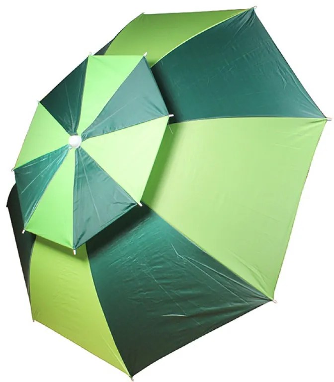 Umbrelа de plajа MUHLER U6002 651457, 1.8 m, Acoperire varf dublu, 8 spite din fibră de sticla, Fara suport, Verde