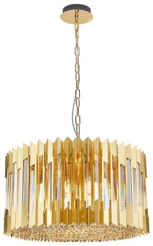 Lustră pe lanț RITZ 12xE14/40W/230V d. 54 cm auriu