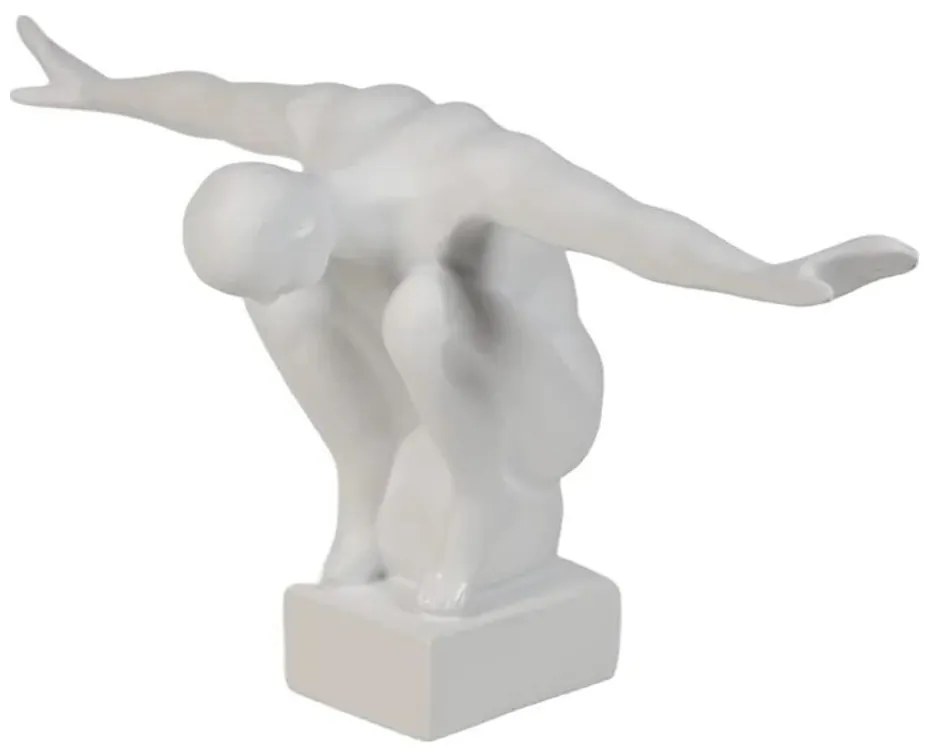 Decorațiune pentru masă din rășină, albă, 19,5x16x38,5 cm