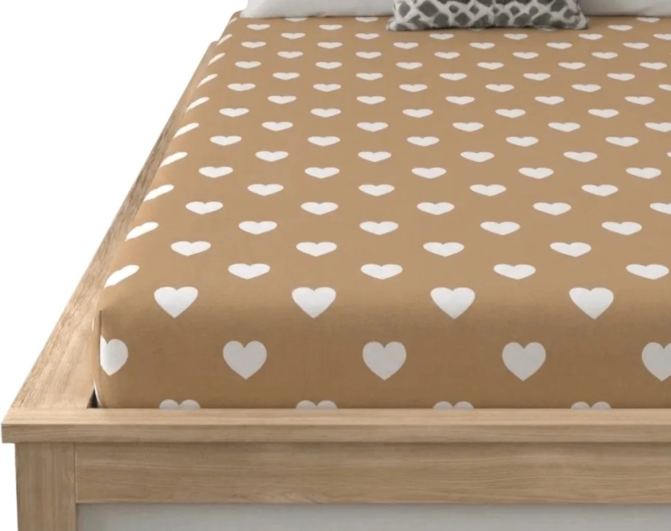 Cearsaf din microfibra CARAMHEART maro 90x200 cm