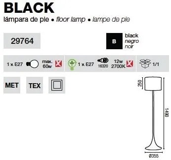 Lampadar, lampa de podea Black 29764