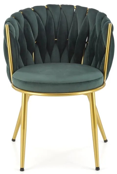 Scaun K517 velvet verde/auriu