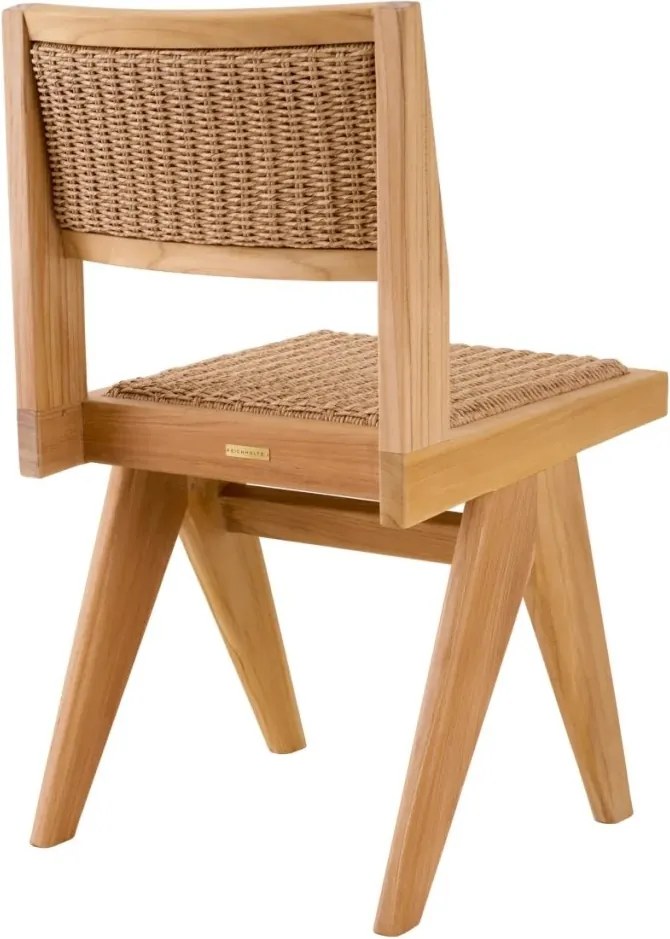 Scaun design clasic din lemn si rattan Niclas, natur