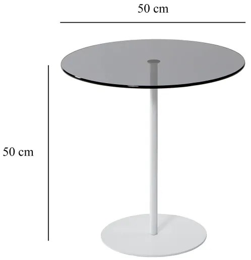 Măsuță laterală CHILL 50x50 cm alb/negru