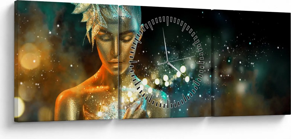 Tablou - zâna albastră (cu ceas) (90x30 cm)