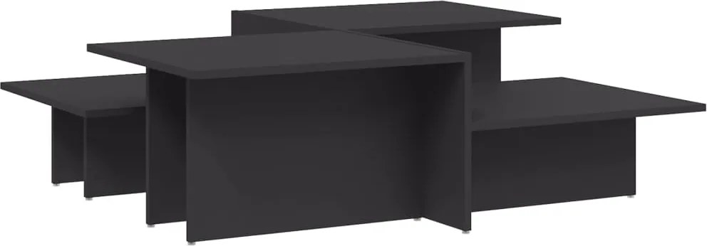 vidaXL Măsuțe de cafea, 2 buc., gri, lemn prelucrat