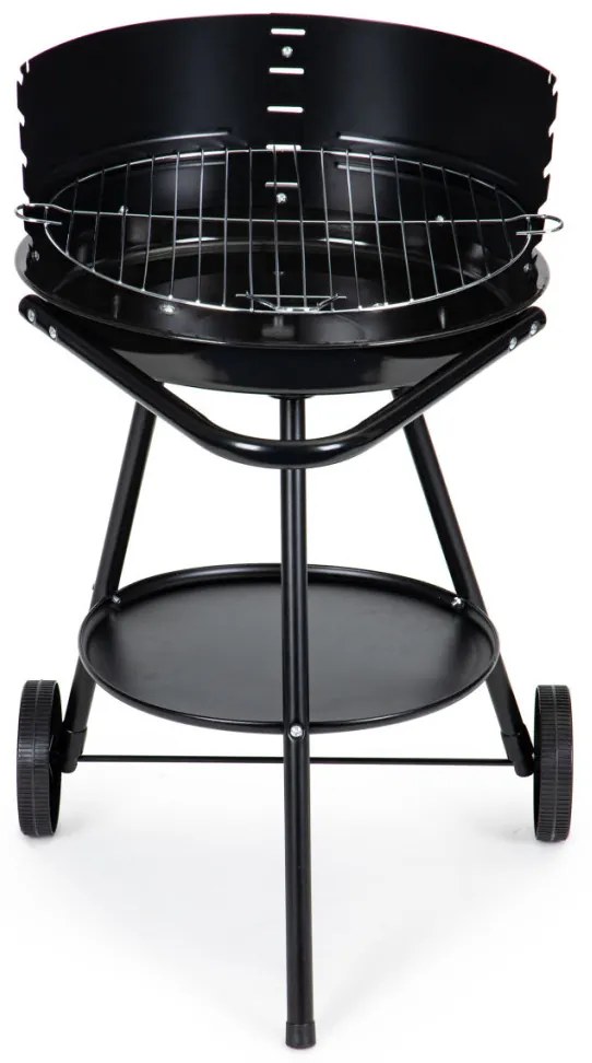 Görgős kerti grill állítható rácsmagassággal
