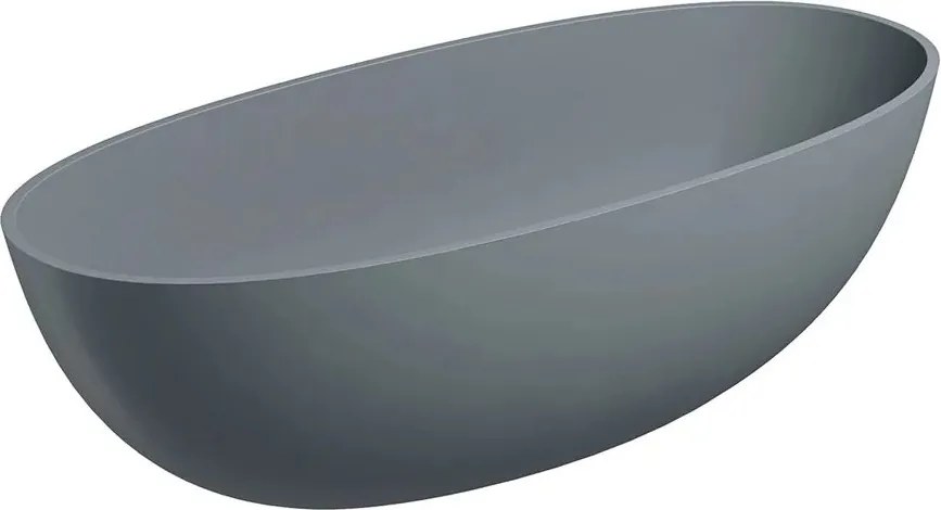 Cada freestanding compozit Omnires Shell M+ finisaj gri mat cenusa 175x78 cm