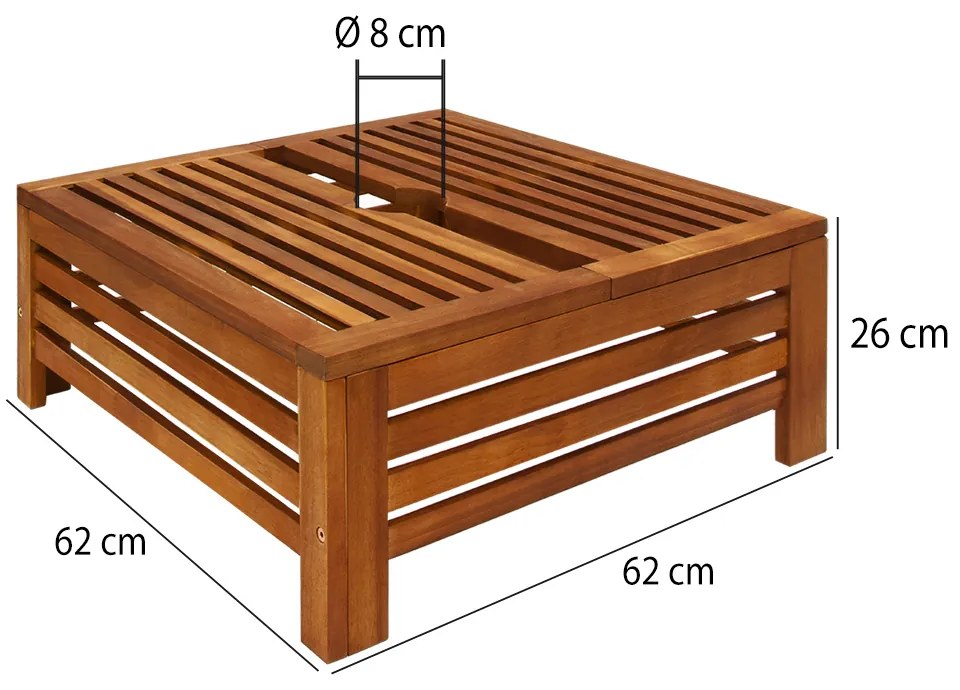 Deuba Husa suport pentru umbrela 62x62x26cm - salcam