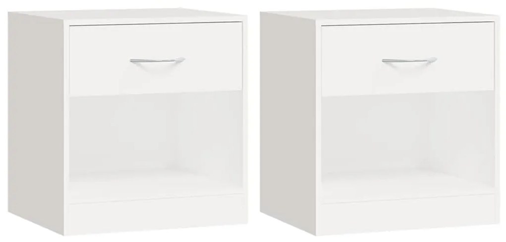 Noptiera cu sertar, 2 buc, alb