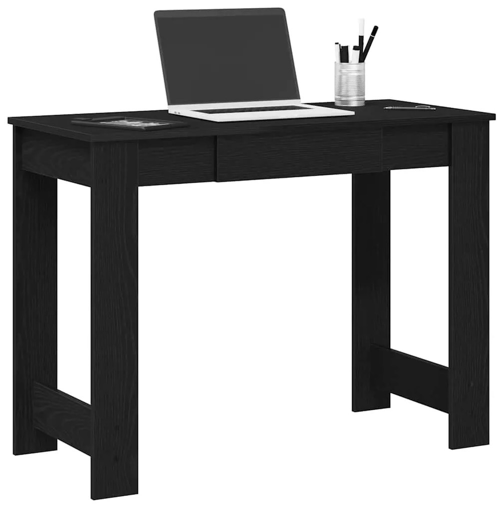 vidaXL Birou, negru,100x45x75 cm, lemn prelucrat