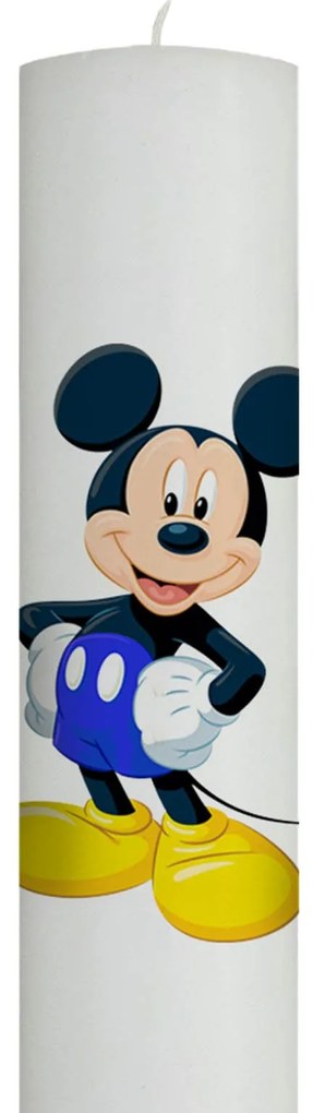 Lumanare Botez Mickey cu albastru 4,5 cm, 30 cm
