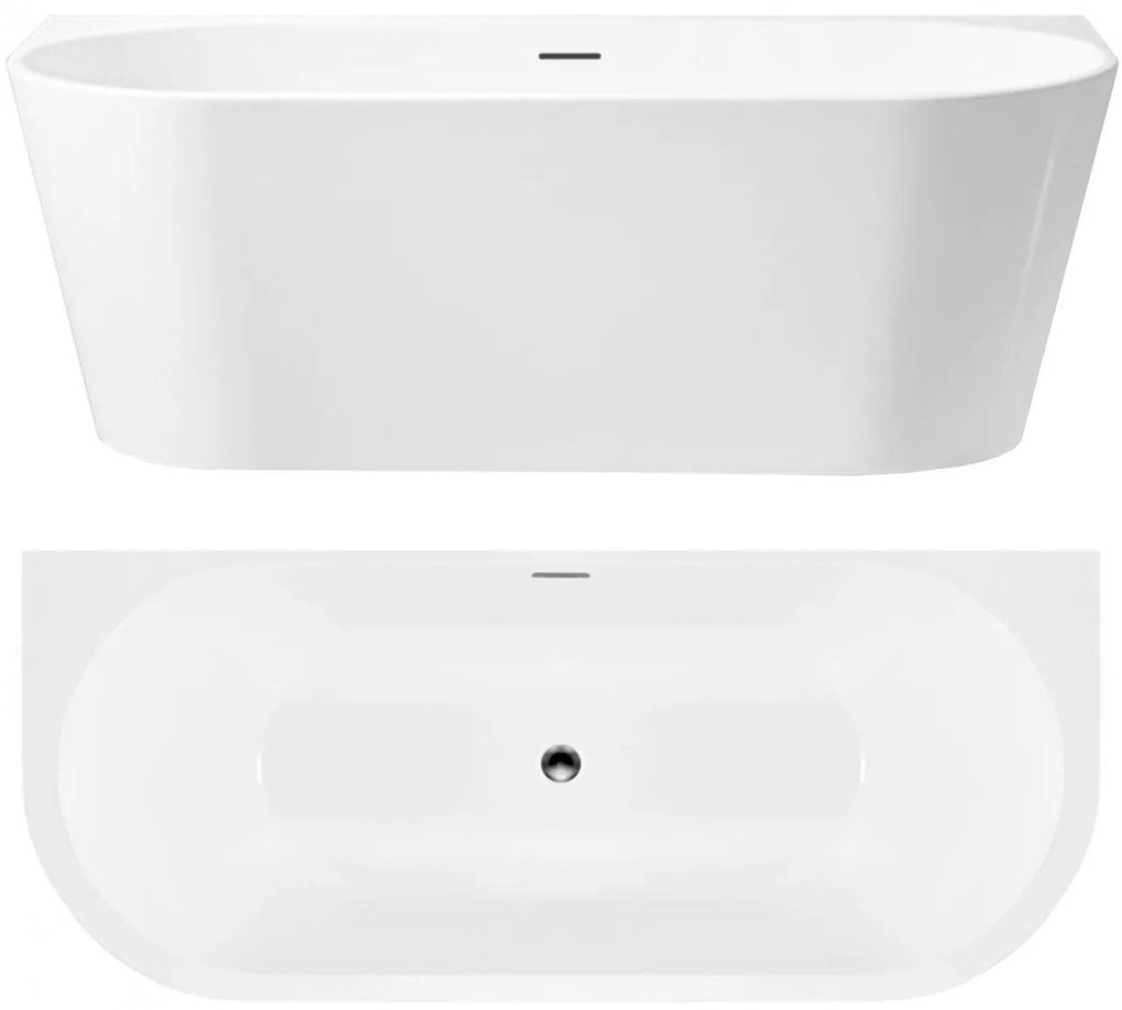 Cada freestanding Rea Olimpia BTW 170x80 cm alb lucios